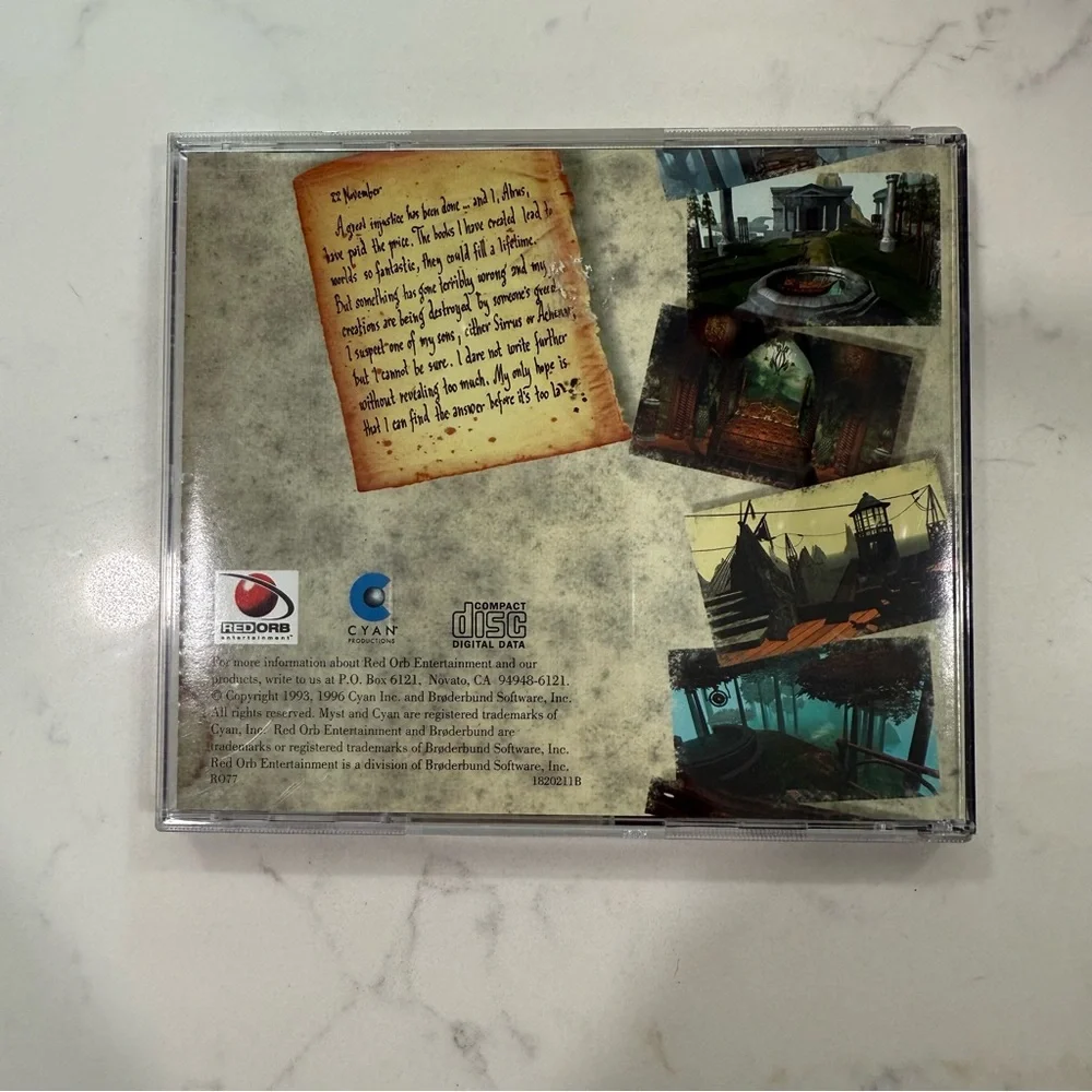 Myst Vintage PC Computer Video Game 1996 Windows 3.1 CD ROM With Jewel Case